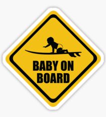 Surfing Baby on Board Sticker