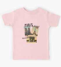 Paris Eiffel Tower Postcard Kids Tee