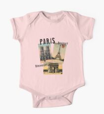 Paris Eiffel Tower Postcard One Piece - Short Sleeve