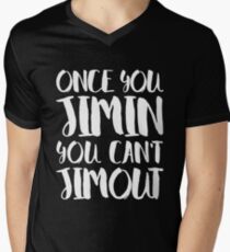 Camiseta para hombre de cuello en v BTS JIMIN - UNA VEZ QUE USTED JIMIN NO PUEDE JIMOUT