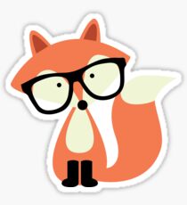 Cute Hipster Red Fox Sticker