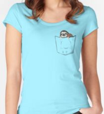 Sloth in a pocket Women's Fitted Scoop T-Shirt