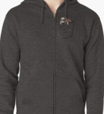 Sloth in a pocket Zipped Hoodie