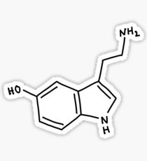 Serotonin, hand drawn molecular structure Sticker