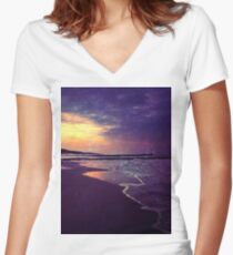 Walking on the dream Women's Fitted V-Neck T-Shirt