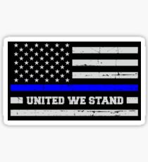 Thin Blue Line Flag | Blue Lives Matter United We Stand for Police & Cops Sticker