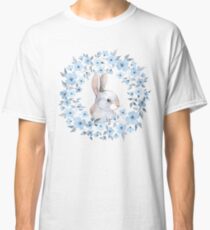 Rabbit and floral wreath Classic T-Shirt