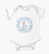 Rabbit and floral wreath One Piece - Short Sleeve