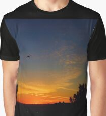 Bird In Flight At Sunset Graphic T-Shirt