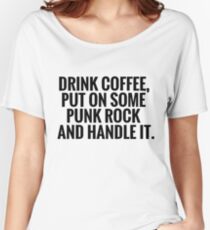 Camiseta ancha para mujer Café, punk rock, manejarlo