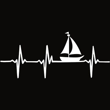 Heartbeat Sailing T-Shirt For Sailors With Sailboat