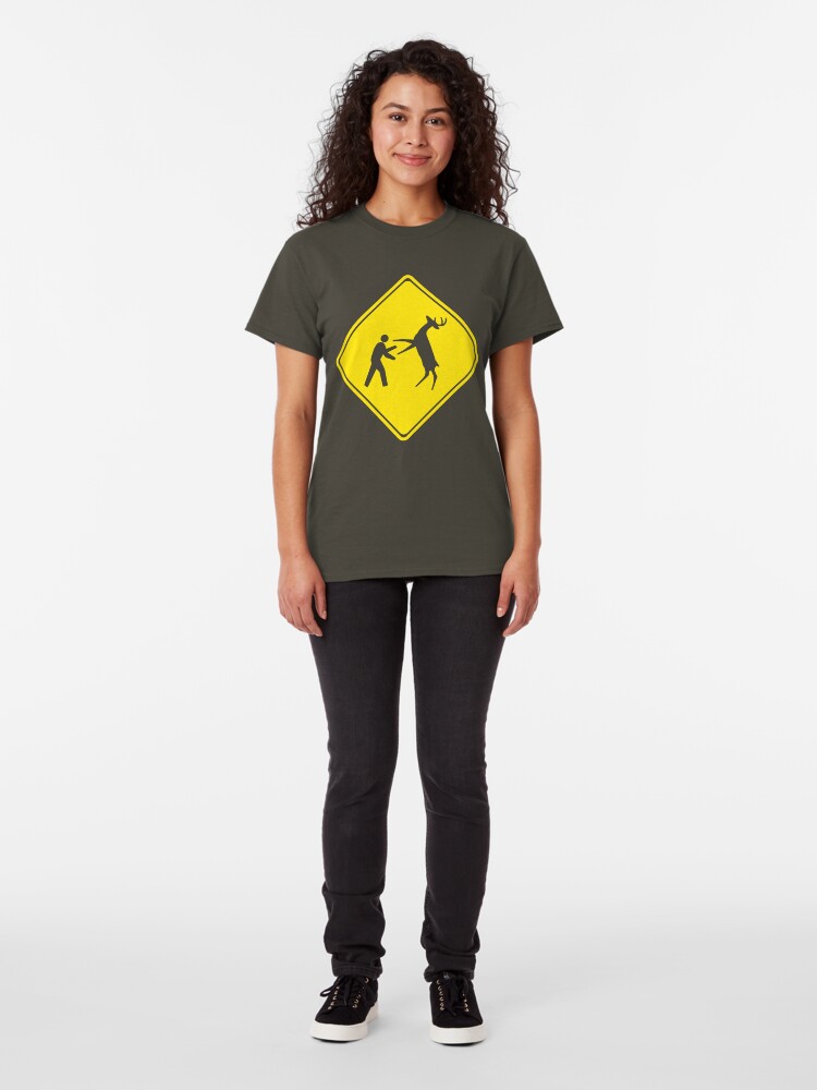 Alternate view of Cross Deer Crossing Classic T-Shirt