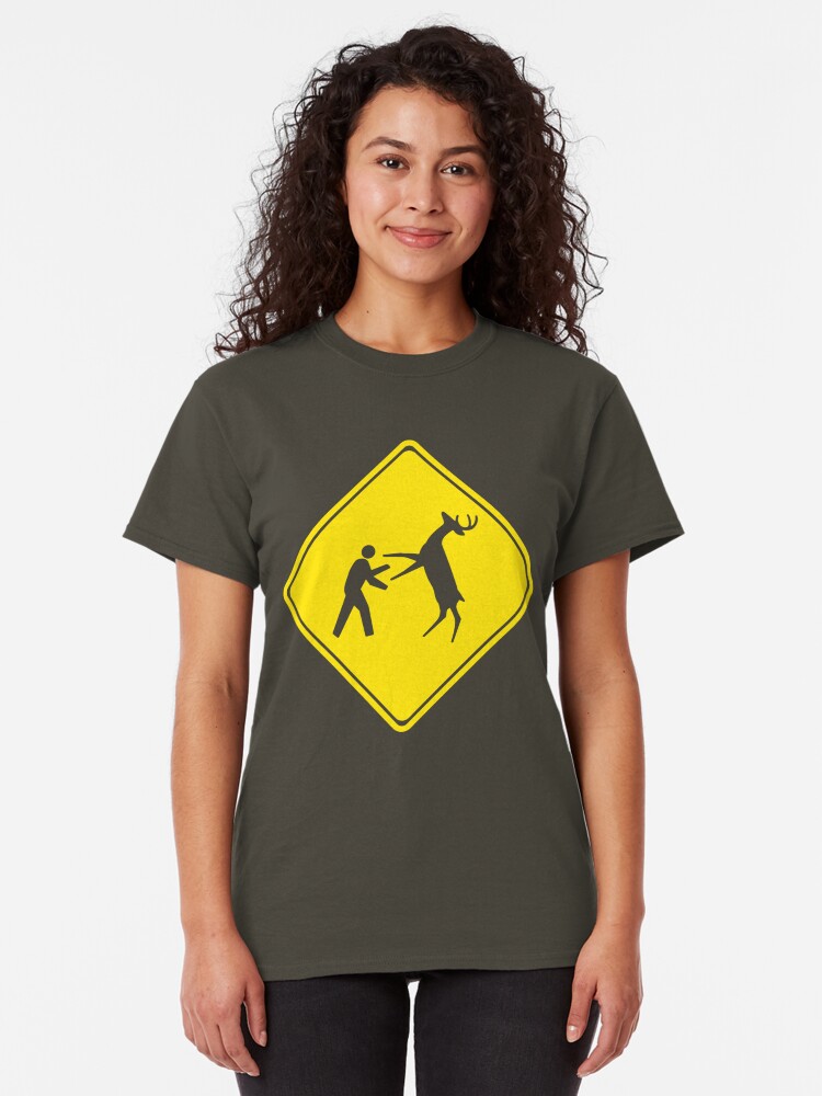 Alternate view of Cross Deer Crossing Classic T-Shirt