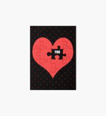 Heart Puzzle (black) Art Board