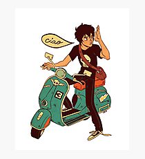 Nico di Angelo on a Vespa Ciao Photographic Print
