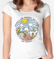 Animals are friends, not food. Go vegan! Women's Fitted Scoop T-Shirt