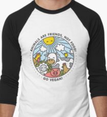 Animals are friends, not food. Go vegan! Men's Baseball ¾ T-Shirt
