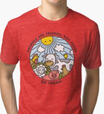 Animals are friends, not food. Go vegan! Tri-blend T-Shirt