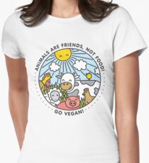 Animals are friends, not food. Go vegan! Women's Fitted T-Shirt