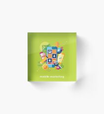 Mobile marketing Acrylic Block