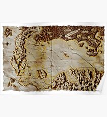Alte gefaltete Karte von Alagaësia Poster