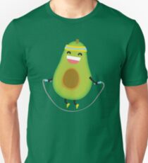 Cute kawaii fitness avocado rope jumping Unisex T-Shirt