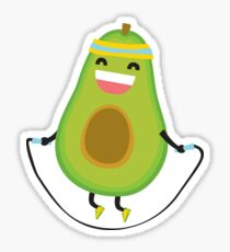 Nettes kawaii Eignung Avocadoseilspringen Sticker