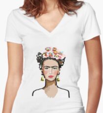 FRIDA KAHLO Shirt mit V-Ausschnitt