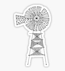 Patchwork Windmill Black Sticker