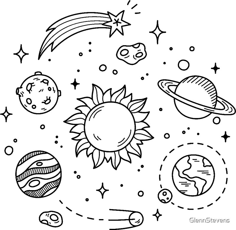 "Space Tumblr Drawing" Stickers by GlennStevens | Redbubble