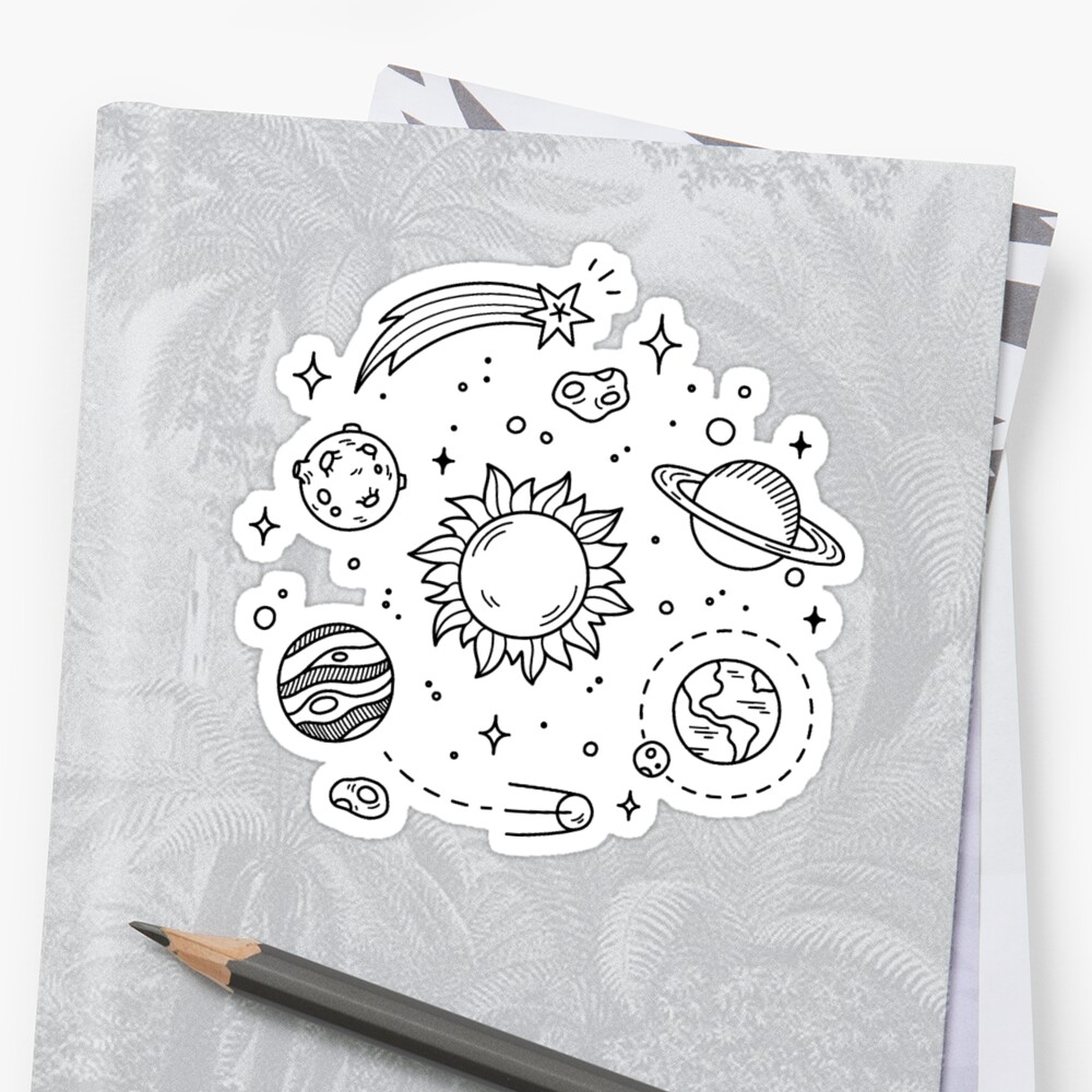 "Weltraum Tumblr Zeichnung" Sticker von GlennStevens | Redbubble