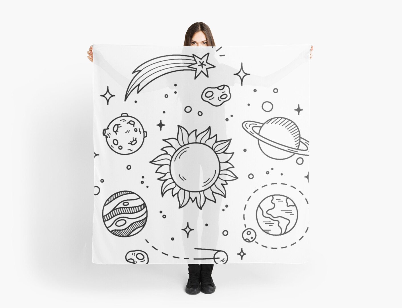 Space Tumblr Drawing" Scarves by GlennStevens | Redbubble