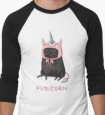 Pugicorn Men's Baseball ¾ T-Shirt