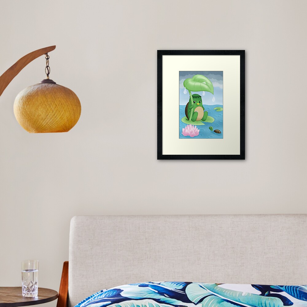 Rainy Day Kappa Framed Art Print