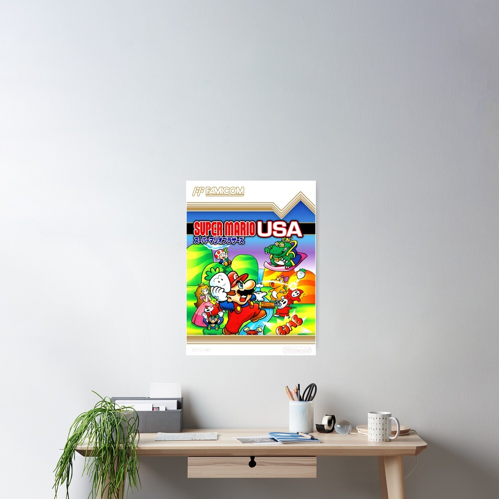 NES Super Mario Brothers 2 - Japanese Cover Poster