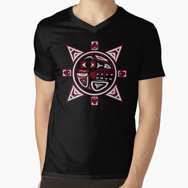 Northwest Indian Raven Sun V-Neck T-Shirt
