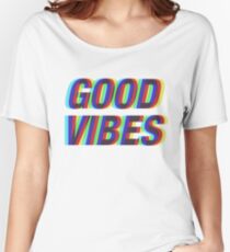 Good Vibes Techicolor Women's Relaxed Fit T-Shirt