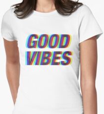 Good Vibes Techicolor Women's Fitted T-Shirt