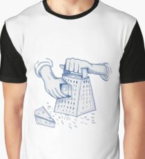 Handheld Cheese Grater Grating Watercolor Graphic T-Shirt