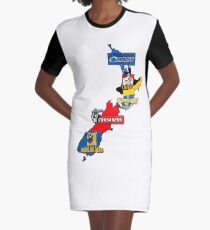 Super Rugby regions New Zealand Graphic T-Shirt Dress