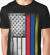 Colombian American Flag - Half Colombian Half American Graphic T-Shirt
