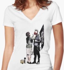 Banksy - Anarchist und Mutter Tailliertes T-Shirt mit V-Ausschnitt