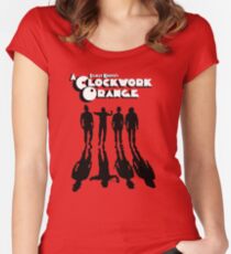 Uhrwerk Orange Schatten Tailliertes Rundhals-Shirt