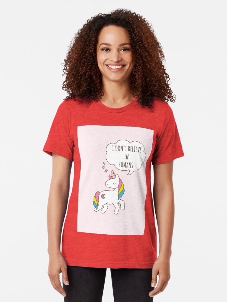 Alternate view of Unicorn Tri-blend T-Shirt