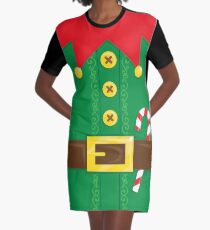 Xmas Elf Belly Graphic T-Shirt Dress
