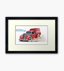 Cartoon retro delivery van Framed Print