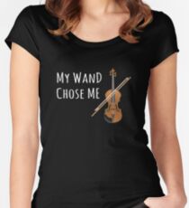 My Wand Chose Me Violinist Viola Violin Music Women's Fitted Scoop T-Shirt