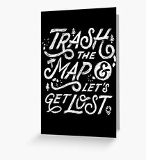 Tarjeta de felicitación Trash the Map & Let's Perdido - Travel Adventure Design (blanco)