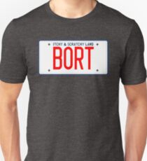 Bort License Plate – Itchy & Scratchy Land Unisex T-Shirt