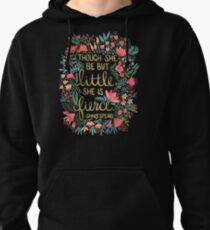 Little & Fierce on Charcoal Pullover Hoodie
